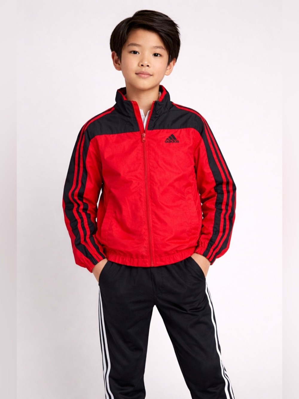 Adidas Red & Black Boys' Track Jacket size 7 yrs
